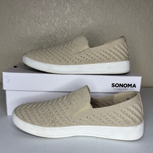 Sonoma Taupe Catahoula Comfort Knit Slip On Ortholite Sneaker Women's Size 7M - Picture 7 of 12